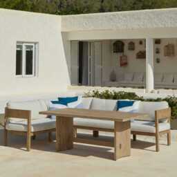 Imani 6 Seater Wooden Garden Corner Sofa Set with Dining Table - thumbnail 1
