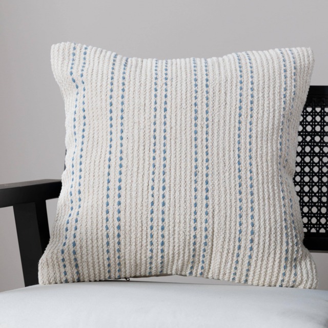 Elberton 45x45cm Cotton Striped Cushion Cover - Horizon Blue - image 1