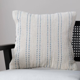 Elberton 45x45cm Cotton Striped Cushion Cover - Horizon Blue - thumbnail 1