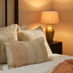 Elberton 55x35cm Cotton Striped Cushion Cover - Burnt Orange - thumbnail 3