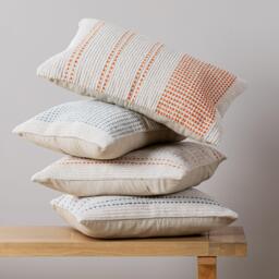 Elberton 55x35cm Cotton Striped Cushion Cover - Burnt Orange - thumbnail 4