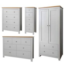 Bampton Wardrobe & Drawers Bedroom Set - Stone Grey - thumbnail 6