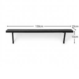 Atlas 150cm Mango Wood Wall Shelf - Jet Black - thumbnail 6