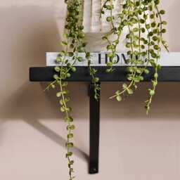 Atlas 150cm Mango Wood Wall Shelf - Jet Black - thumbnail 3