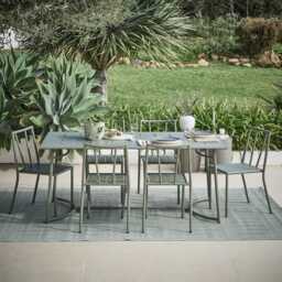 Carlotta Round Concrete Garden Side Table - Dark Grey - thumbnail 4