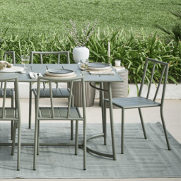 Carlotta Round Concrete Garden Side Table - Dark Grey - thumbnail 3