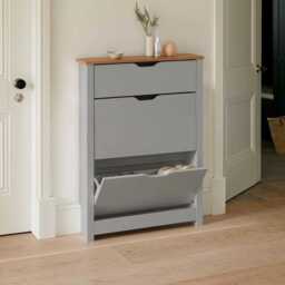 Windsor Shoe Cabinet - 3 Door - Grey - thumbnail 2
