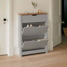 Windsor Shoe Cabinet - 3 Door - Grey - thumbnail 3