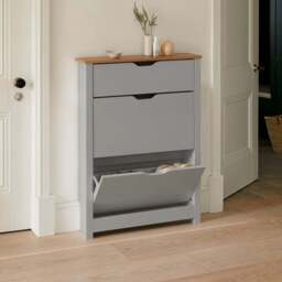 Windsor Shoe Cabinet - 3 Door - Grey - thumbnail 2