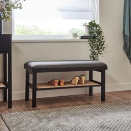 Charlie Hallway Bench - Black - thumbnail 4