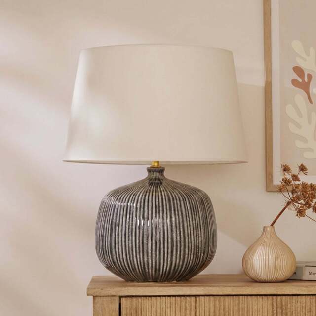 Tongham 31cm Ceramic Lamp Base - Dark Grey - image 1