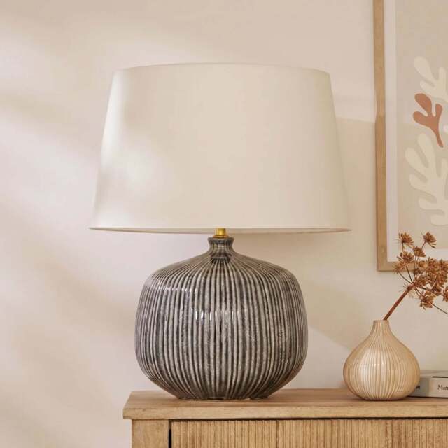 Tongham 31cm Ceramic Lamp Base - Dark Grey - image 1