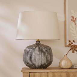Tongham 31cm Ceramic Lamp Base - Dark Grey - thumbnail 1