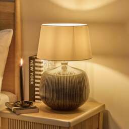 Tongham 31cm Ceramic Lamp Base - Dark Grey - thumbnail 2
