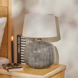 Tongham 31cm Ceramic Lamp Base - Dark Grey - thumbnail 1