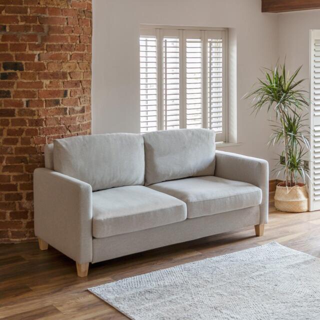 Ava 2 Seater Sofa - Sand with Pale Oak Legs - image 1