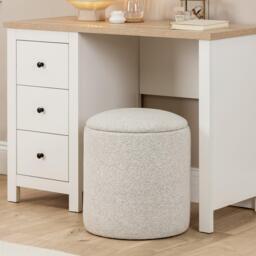 Abigail Storage Pouffe/Footstool - Dove Grey - thumbnail 1