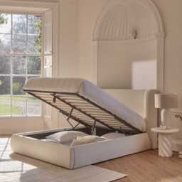 Hannah Double Ottoman Bed - Oyster White - thumbnail 3