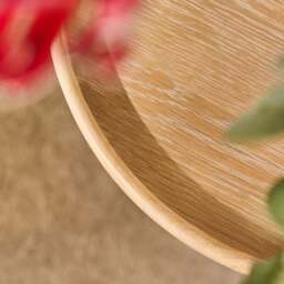 Rhiannon 45cm Round Side Table - Whitewash Oak - thumbnail 4