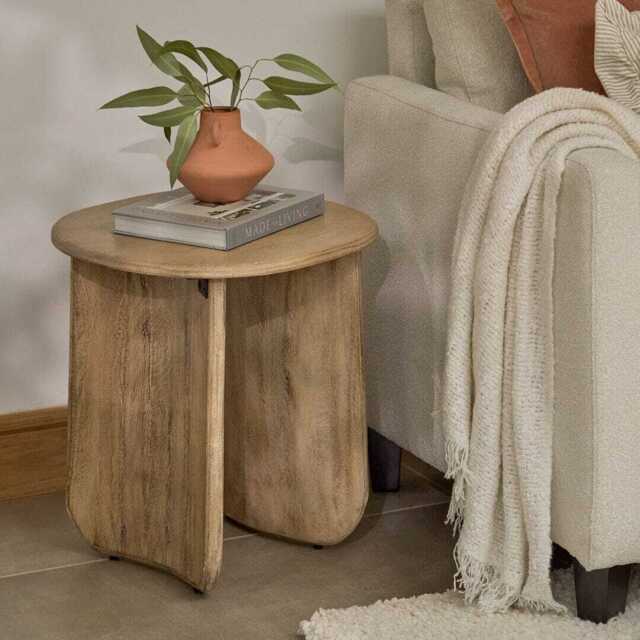 Imogen Chalked Mango Wood Side Table - image 1