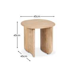 Imogen Chalked Mango Wood Side Table - thumbnail 4