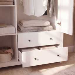 Bampton 3 Door Wardrobe with 2 Drawers - Alabaster White - thumbnail 4