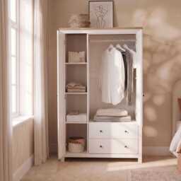 Bampton 3 Door Wardrobe with 2 Drawers - Alabaster White - thumbnail 2