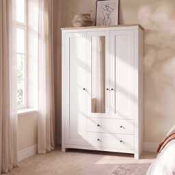 Bampton 3 Door Wardrobe with 2 Drawers - Alabaster White - thumbnail 3