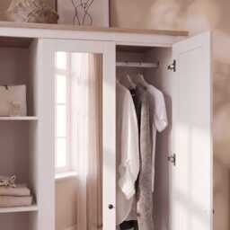 Bampton 3 Door Wardrobe with 2 Drawers - Alabaster White - thumbnail 5