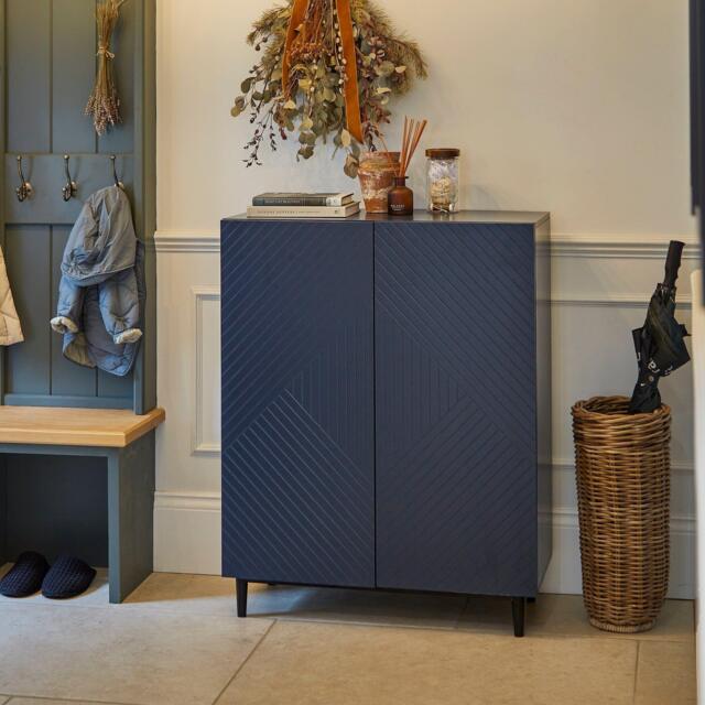 Jack Small Shoe Cabinet - Geometric - Blue - image 1