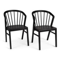 Mabel Black Wooden Spindle Dining Chairs - Set of 2 - thumbnail 5