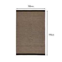 Cotham Black & Natural Striped Wool with Cotton Rug - 120 x 170cm - thumbnail 5