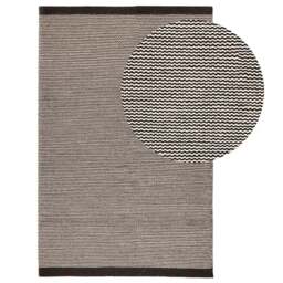 Cotham Black & Natural Striped Wool with Cotton Rug - 120 x 170cm