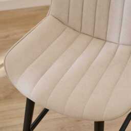 Bella Soft Beige  Bar Stool - Black Oak Legs - thumbnail 2
