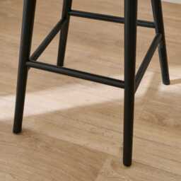 Bella Soft Beige  Bar Stool - Black Oak Legs - thumbnail 4