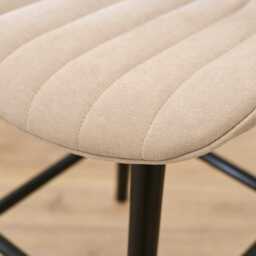 Bella Soft Beige  Bar Stool - Black Oak Legs - thumbnail 3