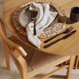Faye Oak Wooden Woven Chairs - Set of 2 - thumbnail 5