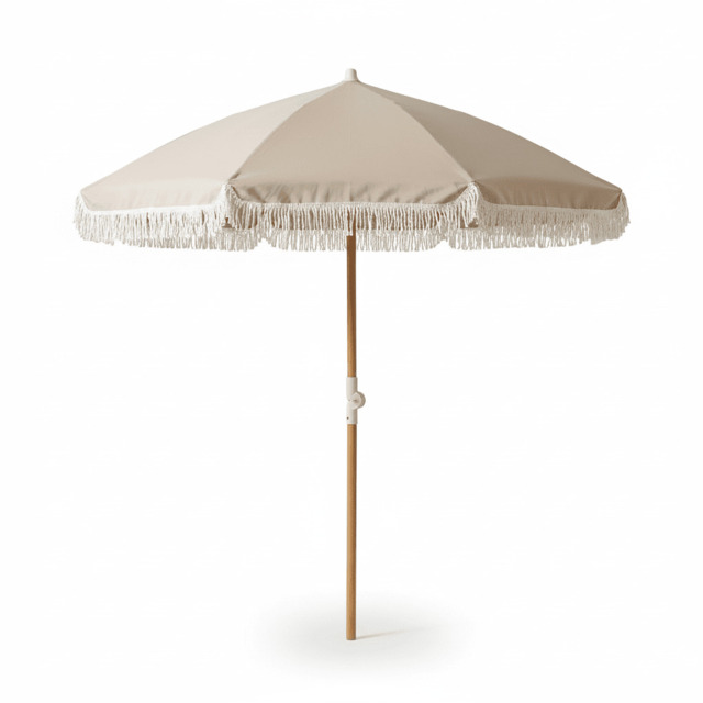 Oia Natural Parasol - 2m Round - image 1