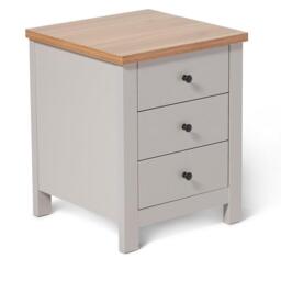 Bampton 3 Drawer Bedside Table - Set of 2 - Grey - thumbnail 6