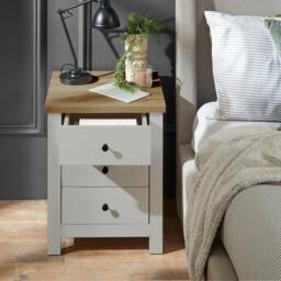 Bampton 3 Drawer Bedside Table - Set of 2 - Grey - thumbnail 4