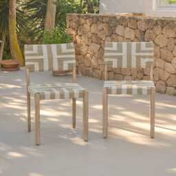 Saffron 6 Seater Extending Wooden Garden Dining Set with Saffron Natural/Beige Chairs - thumbnail 3