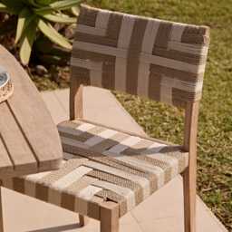 Saffron 6 Seater Extending Wooden Garden Dining Set with Saffron Natural/Beige Chairs - thumbnail 5