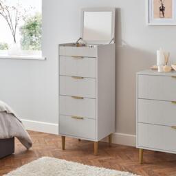 Gloria Tallboy - Grey & Brass Effect - thumbnail 1
