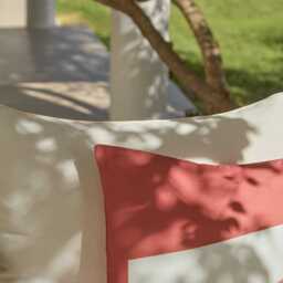 Salcombe 50x50cm Garden Cushion Cover - Paprika and Blush Pink - thumbnail 3