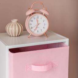 Cara 3 Tier Chalk White Bookcase Wooden Display Shelving Unit with Pink Storage Box - thumbnail 4