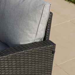 Aston 9 Seater Rattan Garden Corner Sofa Set with Grey LED Premium Cantilever Parasol - Black Weave - thumbnail 6