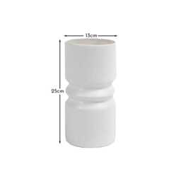 Ackton 25cm Ceramic Vase - White - thumbnail 5