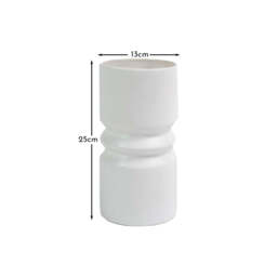 Ackton 25cm Ceramic Vase - White - thumbnail 5