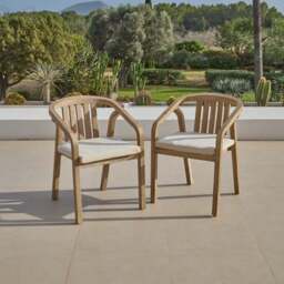Amelia 6 Seater Wooden Garden Dining Set with 4 Shiro Chairs & Bench with Cushions - thumbnail 4