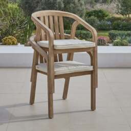 Amelia 6 Seater Wooden Garden Dining Set with 4 Shiro Chairs & Bench with Cushions - thumbnail 6